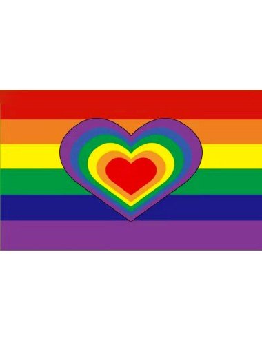 Drapeau Rainbow Heart 90 x...