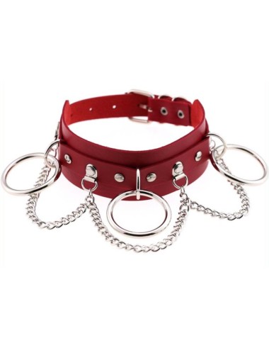 Collier O RING CHAIN Rouge
